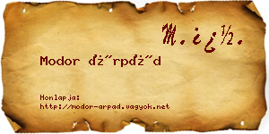 Modor Árpád névjegykártya