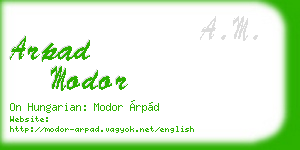 arpad modor business card