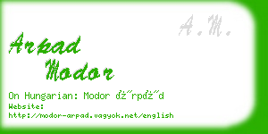 arpad modor business card